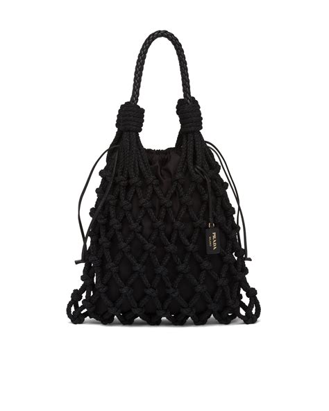 prada fishnet bag|Prada Fishnet cord mesh and nylon bag.